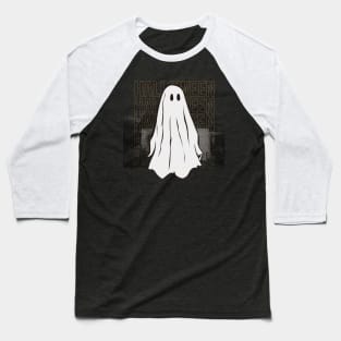 Cute Ghost Creepy House Halloween Baseball T-Shirt